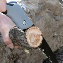 1把升级版大型合金钢折叠手锯 - 超快超省力切割 - 便携式修枝锯，适用于家居装饰、园艺、木工和露营 - 黑與白 - 查看 6