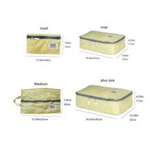 4 件套旅行收纳套装，商务旅行和度假必备，拉链设计行李收纳袋，鞋子和衣服收纳袋，化妆品收纳袋