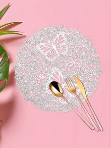 1/4/6pcs Butterfly Shaped Placemat, Suitable For Holiday Party Table Decoration, Vase Mat - Multicolor - View 4