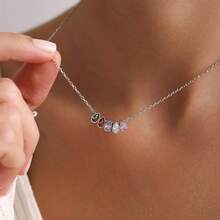 Customized Family Birthstone Necklace, Birthstone Necklace, Birth Stone Necklace, My Children's Necklace, Mothers Necklace, Christmas Gift,New Year Glamour - Multicolor 2 - View 3