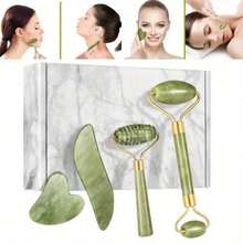 4-In-1 Jade Comb Add Natural Jade Roller Massager For Face Roller Gua Sha Jade Stone Face Massager Anti-Wrinkle Lift Facial Beauty Skin Care Tools,Beauty,Skin Care Products,Spa,Self Care,Skin Care Tools,Face Care,Esthetician Supplies,Massage,Face Massage Tool,Face Roller - Green - View 14