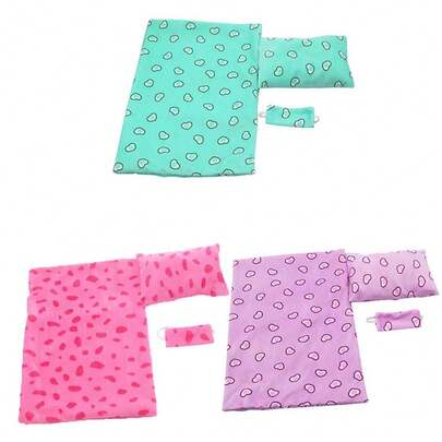 1 Set 18-Inch Doll Sleeping Bag, Doll Eye Mask + Doll Pillow + Doll Sleeping Bag, 3-Piece Set, 3 Color Options, Fashionable Doll Accessories, Suitable As Birthday Gift Or Holiday Gift For Little Girls