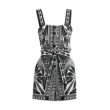 FARM Rio Monochrome Linen-Blend Botanical-Print Romper |  | Women Active Dresses