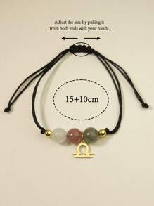 Zodiac Bracelet Women Men Crystal Stone Beaded Bangles Handmade Weave Braid Gift Ideas Aries Taurus Gemini Cancer Leo Virgo Libra Scorpio Sagittarius Capricorn Aquarius Pisces For Brother Sister