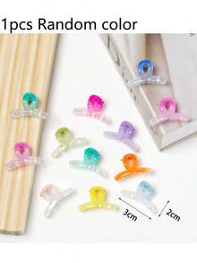 4个/3个/2个装紫红色爱心爪夹，粉色闪光发夹，闪亮发爪，Y2K爱心印花发夹，女孩和女士配饰，春夏必备，适合生日、婚礼、母亲节、派对、情人节、返校季等场合，发夹，美发工具，卷发，旅行，美发工具，女士配饰，发饰，花朵发夹，节日必备发饰 - 彩色 - 查看 9