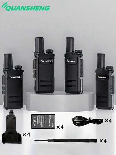 4 Units - Quansheng TGA-1 Intercom - Outdoor Sports, Two-Way Wireless Remote Charging, Portable Two-Way Wireless - Bicycles And Racing Cars, Long-Distance Mountain Climbing Intercom, Hunting Assistance Equipment.
