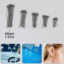 200pcs DIY Jewelry Making Headpins, 16mm-40mm Sizes Ball Pins, Bendable & Cuttable Beading Needles, Suitable For Jewelry Making And Sewing Supplies, Round Head Pins, Earring & Pendant Connectors, Cuttable Beading Pins, Bracelet & Necklace Decorative Pins, Can Replace Eyepins As Bead Piercing Connectors