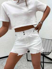 女士休閒短褲迷彩色布抽繩紐帶簡約日常夏季必備