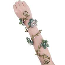 Elf Floral Arm Wrap - 1 PC Renaissance Green Flower Bracelet Poison Ivy Costume Forest Mother Nature Elven Arm Cuff Renfaire Cosplay Photoshoot Fantasy Dress Up Prom Accessories For Women,10131514