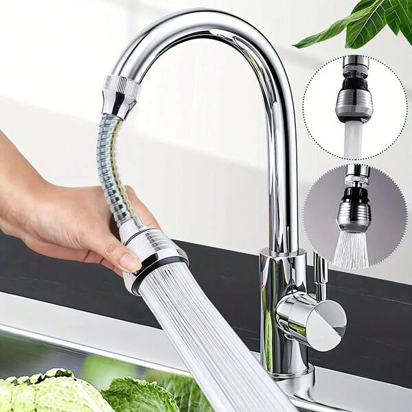 1 pieza Cabezal de rociador de grifo de cocina giratorio 360°, Extensor de fregadero de caravana con diseño antisalpicaduras, ahorro de agua, superficie pulida, accesorio interior de caravana
