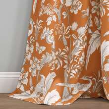 LUSH DECOR Dolores Light Filtering Window Curtain Panels Blue 52x95+2 Set Halloween-Fall Decor-Room Decor - Orange - View 5