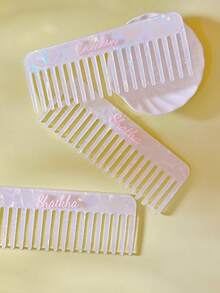 1 件个性化优雅复古醋酸纤维梳，可定制姓名设计 - 独特的女士发饰，送给她的完美礼物，适合生日、伴娘、新娘、母亲、老师、朋友 - 送给女朋友、男朋友、朋友的理想礼物，美容健康，时尚秋季，婚礼纪念品 - 粉色 - 查看 7