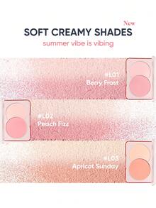 JUDYDOLL Duo Shades Blush Peach & Apricot Pink Cream Blush, Matte & Dewy Finish, Contour & Highlight, Suitable For Date, Self-Use, Gift, Newcomer, Niche, Surprise, New Product, Fresh & Unique, Gift For Friends & Girlfriend - #L02 Nước ép đào - Xem 6