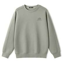 CAMEL CROWN Men's Solid Color Crew Neck Long Sleeve Pullover Sweatshirt - Gray Green - View 2