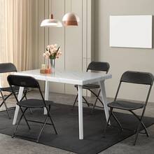 10 Pack Black Plastic Folding Chair, Indoor Outdoor Stackable Seat - 黑色 - 查看 4