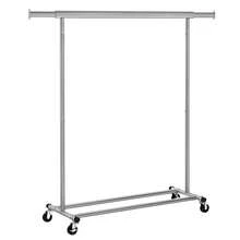 Burro Ropa con Ruedas, Perchero Burro Extensible con Carga Pesada, Capacidad de Carga Máx. de 100 kg, Fácil de Montar, Portátil, Gris Paloma,Vuelta al Cole - Gris - Ver 6