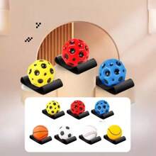 1 个迷你腕指球，带腕带，舒适抓握弹性运动球，耐用热塑性聚酯，太空和月亮图案，适合户外休闲和锻炼 - 非机动，无需电源，高弹性升级版，腕带更宽，佩戴更舒适