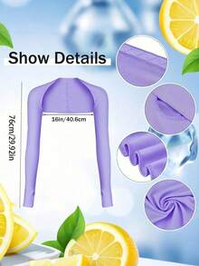 1 件女士凉爽披肩袖套带指孔，舒适透气，防紫外线，女士防晒凉爽披肩 - 彩色 - 查看 2