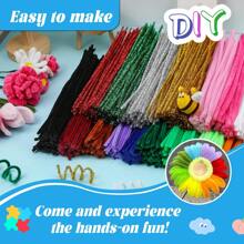 散装纯白色毛根清洁条：500/501/1000/1500 根装，附带分步视频教程，是工艺品制作、毛绒玩具制作、冬季主题装饰、大型 DIY 项目（雪尼尔绒条）、情人节派对装饰和创意学习的理想之选。