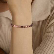 1PC 99.99% Pure Copper Magnetic Bracelet For Men Women Adjustable Cuff Bangle Simple Style Decoration Gifts Mother's Day Gift Included Sizing Tool - Bronze - View 6