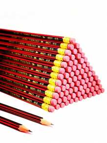 5 支/10 支/20 支/30 支学生绘图素描铅笔带橡皮擦，经典红黑色木质六角 HB 铅笔，适合学生书写、办公和艺术用品，返校礼物