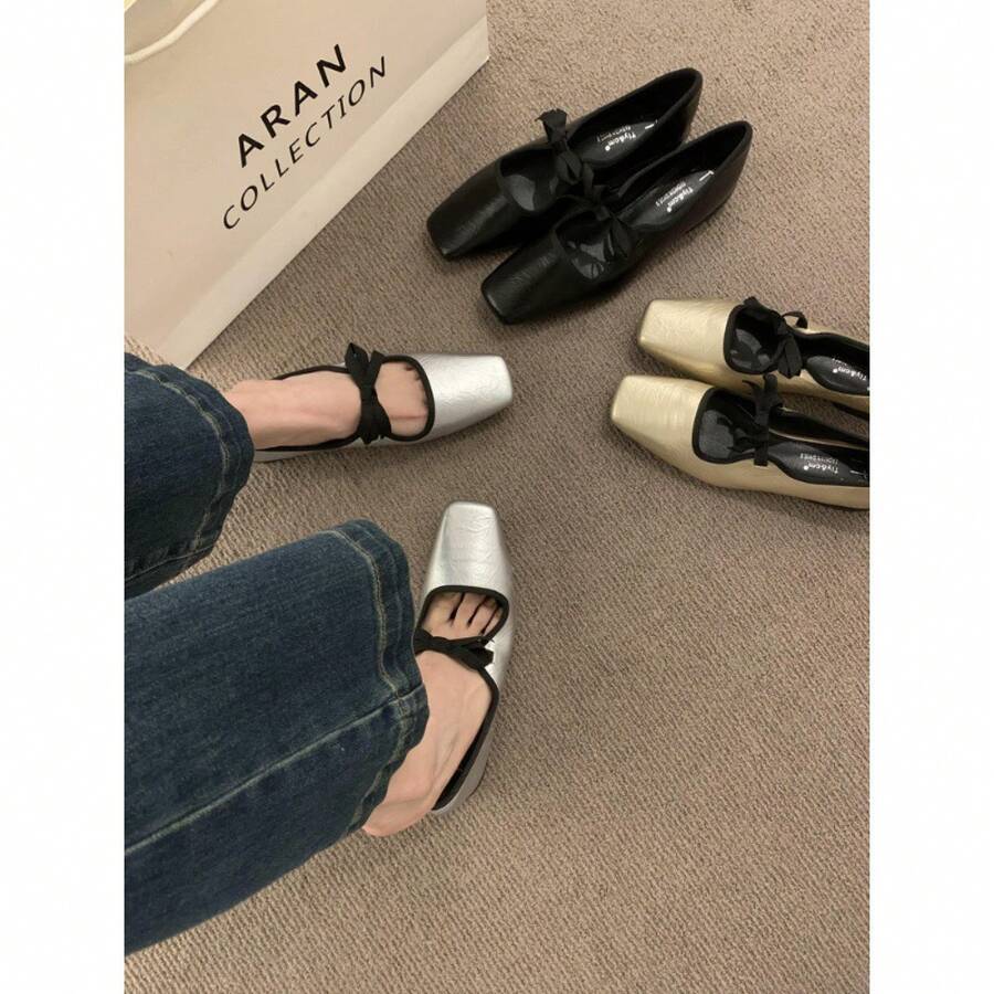 Women Flats - Silver - View 1