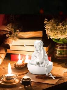 圣母玛利亚雕像（1件），圣母玛利亚母亲雕像，天主教念珠架，天主教女性礼物 - 彩色 - 查看 5