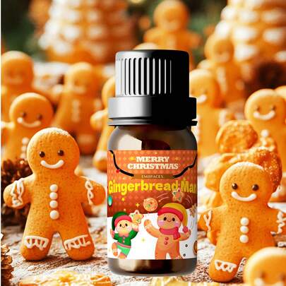 EMBRACEX. 10毫升姜饼香氛精油，圣诞精油，适用于制作圣诞蜡烛、家居香氛、圣诞装饰、圣诞礼物、营造圣诞氛围、去除异味、舒缓压力、汽车空气清新剂，持久留香