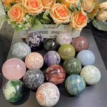 Bola de cristal natural de 5-6 cm, esfera mineral para decoración de oficina y hogar, regalo coleccionable para fiestas, adecuada para meditación y equilibrio energético