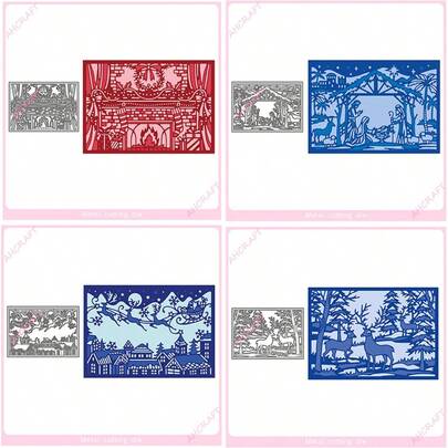 Matrices de découpe en acier au carbone, motif de Noël, artisanat de cartes en papier DIY, convient pour la découpe, le gaufrage, les projets de décoration d'intérieur