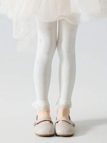 1/2/4 Pcs Girls Lace Trim Capri Pants, Lightweight Breathable Girls Princess Leggings For Summer - Multicolor - View 2