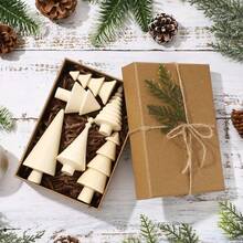 1 Set/1pc Vintage Mini Wooden Christmas Trees, Handmade Wood Christmas Trees, Rustic Mini Christmas Trees Set, Perfect For Christmas Table Centerpiece Decorations, Xmas Decor And Christmas Accessories - Multicolor - View 5