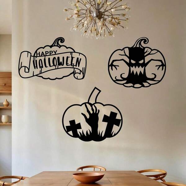 1 PIEZA Decoración de pared de hierro de Halloween, lámina de metal industrial cortada con árbol y monstruo espeluznante, decoración gótica resistente a la oxidación para el hogar, colgante de pared de horror único (Diseño W)