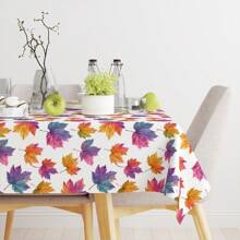 1 pieza Mantel con patrón de hoja de arce colorida, apto para decoración del hogar, camping, picnic y fiestas tanto en interiores como exteriores