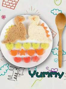 1/2/3/4 Pcs Dinosaur Sandwich Cutter Set, Kids Plastic Bread Mold, Bento Lunch Accessories, Toast Cutter, Suitable For School Lunch, DIY Cute Sandwich Making Tools - Multicolor - View 2