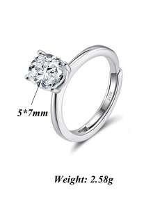 1pc Sophisticated 925 Sterling Silver Eternity Ring With Sparkling Oval-Cut Zirconia, Chic And Modern Piece Featuring A Stunning Oval-Cut Zirconia In High-Quality 925 Sterling Silver, Its Sleek Design And Brilliant Sparkle Make It A Versatile Accessory For Casual Or Formal Events, Adding Elegance To Every Outfit - Multicolor - View 14