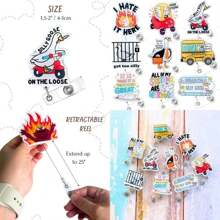 Cute Silly Goose Badge Reels 9PC Set U2013 Funny  Adorable Nurse Badge Reel For Work, Perfect Funny Gift For Nurses, Teachers, Offi Workers, And Anyone Who Loves Whimsical Acssories! - 最初的 - 查看 1