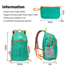 Ultra - Light Foldable Outdoor Backpack: Large - Capacity For Hiking, Cycling & More - Green - View 3