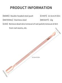 5pcs/2pcs/1pc Professional Salon Quality Metal Double-Sided Cuticle Pusher And Nipper, Stainless Steel Gel Nail Polish Remover, Durable Professional Manicure Pedicure Cleaning Tool For Nails And Toenails, Salon Use - Multicolor - View 3