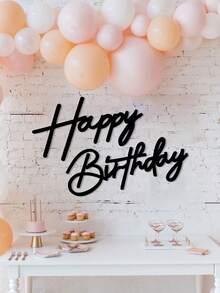 背景的生日快乐标志 - 毛毡生日快乐标志，用于气球拱门生日派对气球拱门背景装饰，用于生日派对婴儿送礼会 - 复古乡村生日派对装饰背景墙照片道具