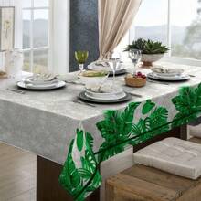 Rustic Oxford Luxury Linen Tablecloth 4/6/8 Seats Various Prints - Foliage - View 1