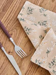 1/4/6/12pcs Yellow Ditsy Floral Double Layer Placemats, Bohemian Style Kitchen Dining Table Decor Coasters For Cups, Bowls, Plates, Suitable For Holidays, Parties, Dinners, Home Decoration - Multicolor - View 10
