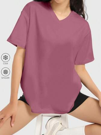 Speed mate ゆったりTシャツ レディース クルーネック 半袖 ルーズフィット カジュアルブラウス Y2K 2024 ベーシックTee