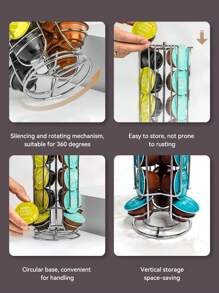 Exzact 旋转咖啡胶囊架，非官方胶囊储存节省空间的收纳盒，适用于厨房和办公室，是圣诞节和情人节的完美礼物——咖啡爱好者、忙碌的专业人士、居家妈妈