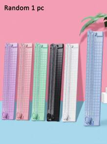 1pc Multi-Functional A4 Bi-Directional Paper Cutter, Portable Office Handheld Ruler Paper Cutting Machine Single/Random Color Back To School,Back To School,School Supplies