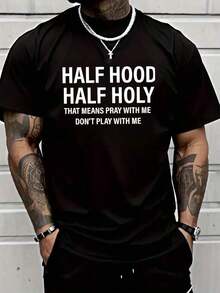 You Play With Me And Pray Together.Printed T-Shirt, 1 Piece,% Cotton, Casual Men's T-Shirt In Season, T-Shirt With Round Neck And Cotton Short Sleeve, Christmas Gift.2025 - 黑色 - 查看 8