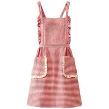 FWQGQEG Vintage Ladies Aprons, Pinafore Apron Dress For Women Girls, Cute Floral Slim Aprons Chef Aprons, Gift For Women - 磚紅色 - 查看 1