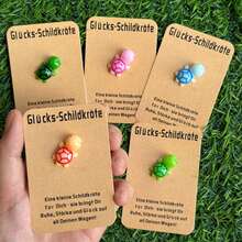 10 Stücke süße Schildkröten Pocket Hug Karten, süße Tierparty Geschenke mit deutschem Text, strapazierfähiges Harz Material, lustiges & einzigartiges Geschenk für Geburtstage, Hochzeiten oder Veranstaltungen, Schildkröten Geschenke, Veranstaltungszubehör, verspieltes Design, hochwertige Verarbeitung - Verschiedenfarbig - Übersicht 3