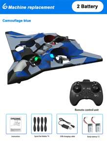 第六代 CZ36 电动遥控战斗机，迷彩绿和迷彩蓝可选 | 800mAh 电池 | 2.4GHz 一键遥控，支持降落、翻转和悬停，新手易上手 | 室内/室外/派对娱乐竞速多旋翼无人机玩具，提升手眼协调能力 | 亲子互动玩具，泡沫材质遥控飞机 | 男孩女孩理想的生日/圣诞节/万圣节礼物