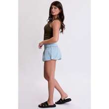 Women's Balloon Hem Mini Skirt - Q 蔚藍 - 查看 5